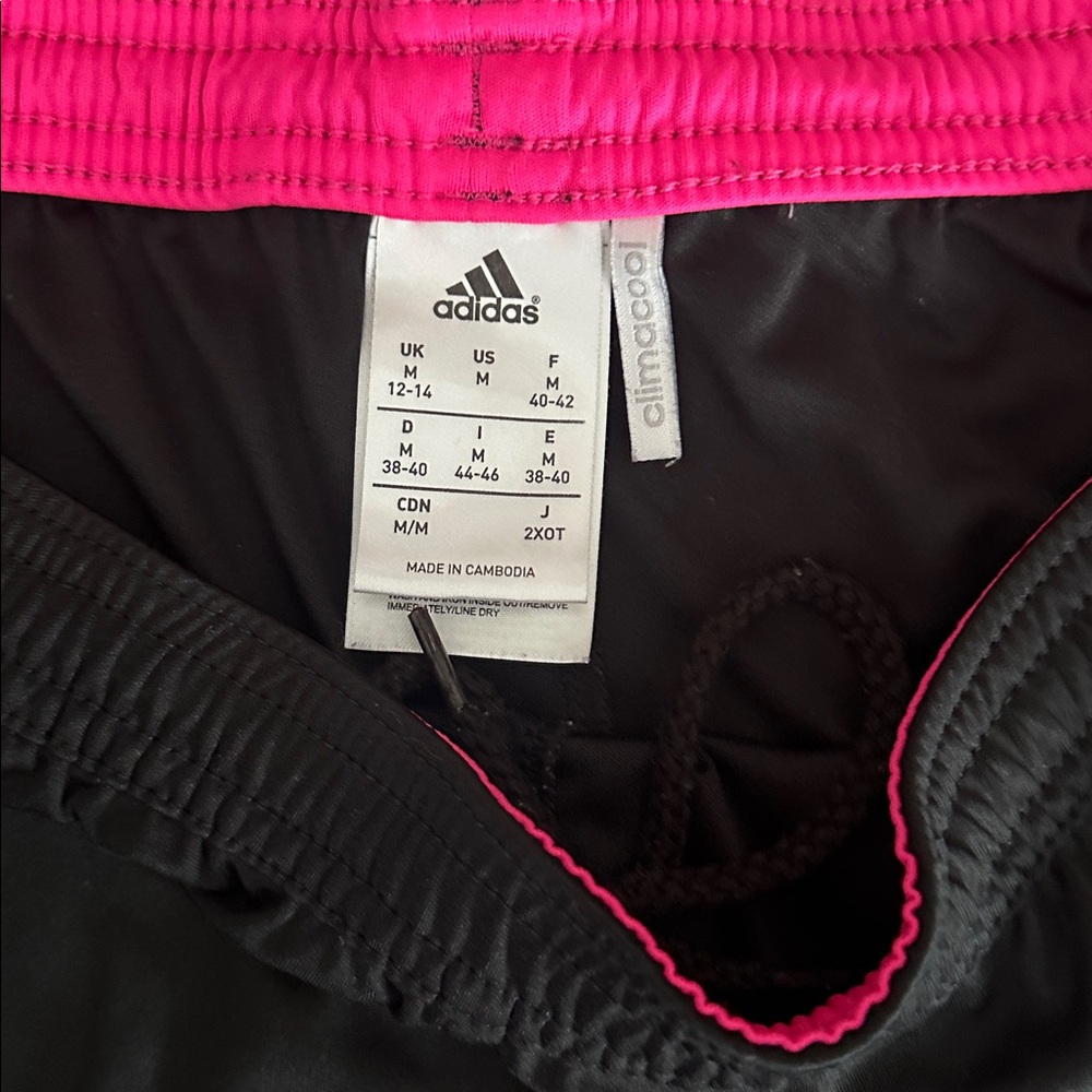 Adidas Black Shorts with Pink Stripes - Picture 2 of 2